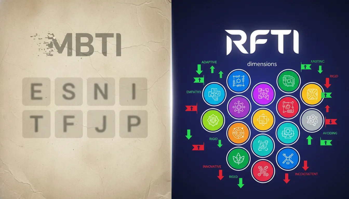 RFTI Test vs MBTI β 15 dimensions and 20 personality types